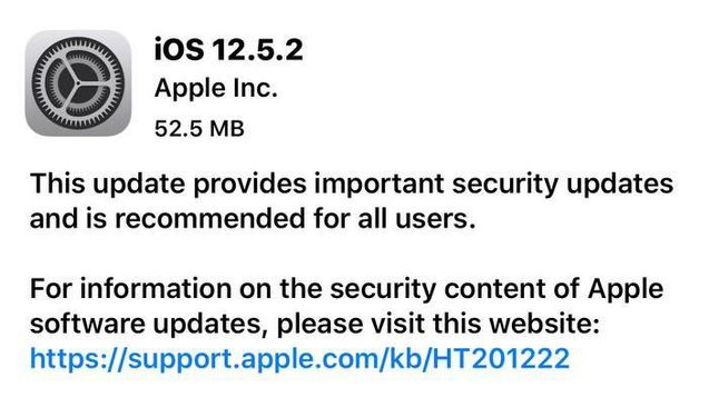 宿豫苹果手机维修分享iOS12.5.2发布，建议所有老苹果用户安装 
